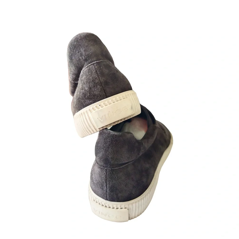 VINCE Kirkland Sneakers Pewter Slip-on Platform Elastic‎ Goring Rubber Sole 8.5